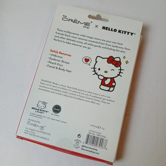 The Creme‎ Shop Hello Kitty Eyebrow Razor 3p/NEW IN RED - Picture 2 of 2